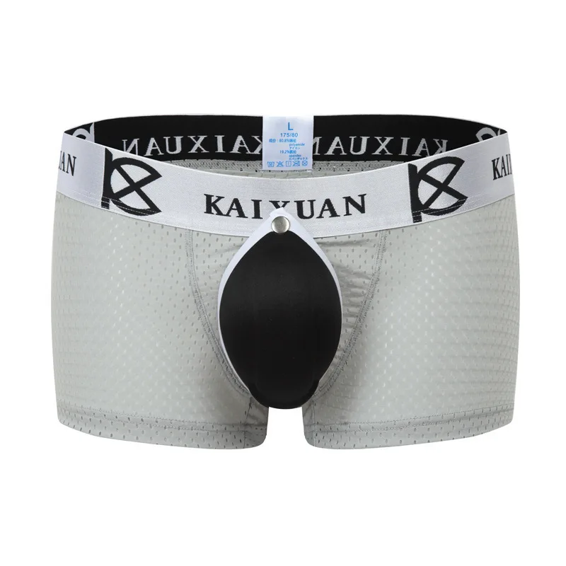 Men's Bulge Boxy Underwear Enhance Frontal Protection Pad Boxer Shorts Gay Erotic Penis Pouch Pad Underpants Honmme Sexy Panties