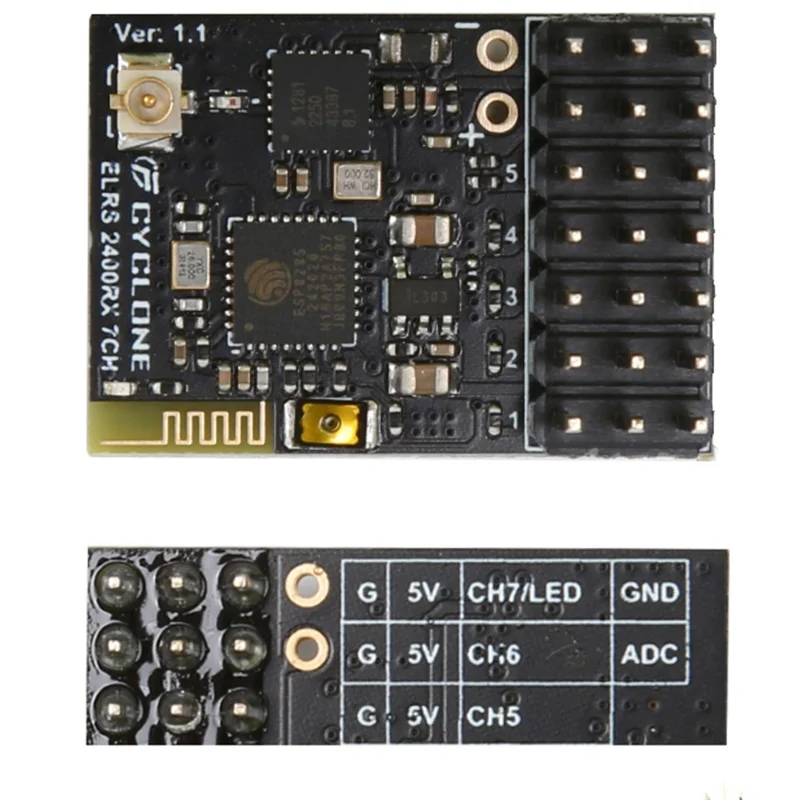 For CYCLONE ELRS 2.4G PWM Receiver 7CH Expresslrs RX 2400RX PWM/CRSF For RC FPV Drone Quadcopter-Y41A