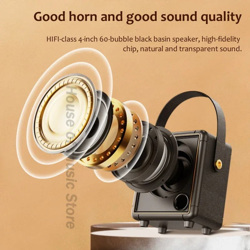 ミニカラオケK08レトロスピーカー,クラシック音楽プレーヤー,ステレオサウンド,ポータブル装飾,旅行,BT 5.0