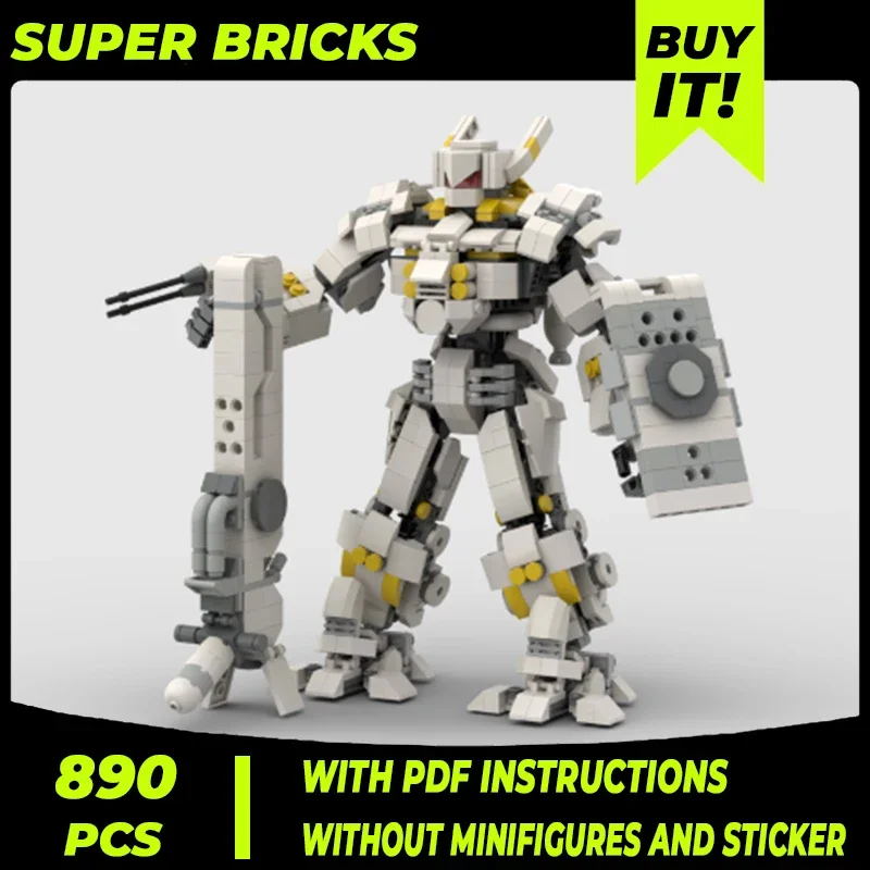 Militaire Combat Mech Model Moc Bouwstenen Witte Ridder Mecha Technologie Modulaire Blokken Cadeau Kerst Speelgoed Diy Sets Assemblage