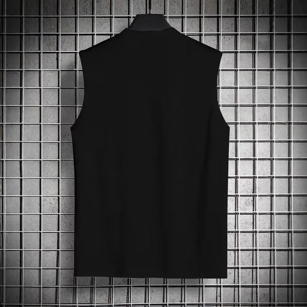 Nuovo gilet fitness da uomo muscolare realizzato in fibra di poliestere al 100% con elevata elasticità, assorbimento del sudore e traspirabilità