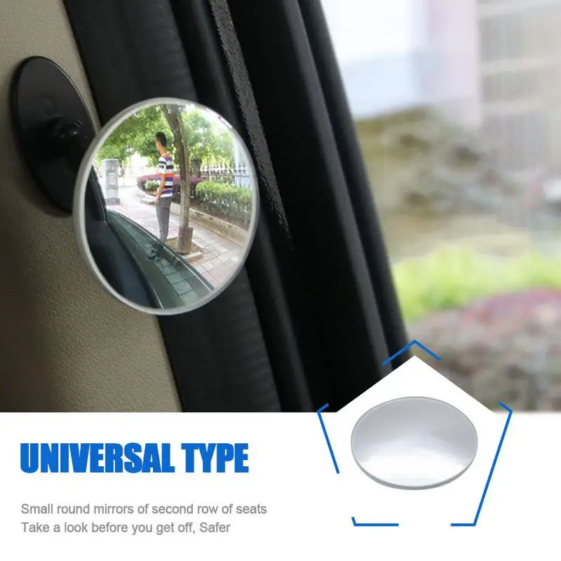 Car Blind Spot Mirror HD Wide Angle Universal Frameless Glass Rear View Adjustable Mirrors 360 Rotation For Cars Accessories