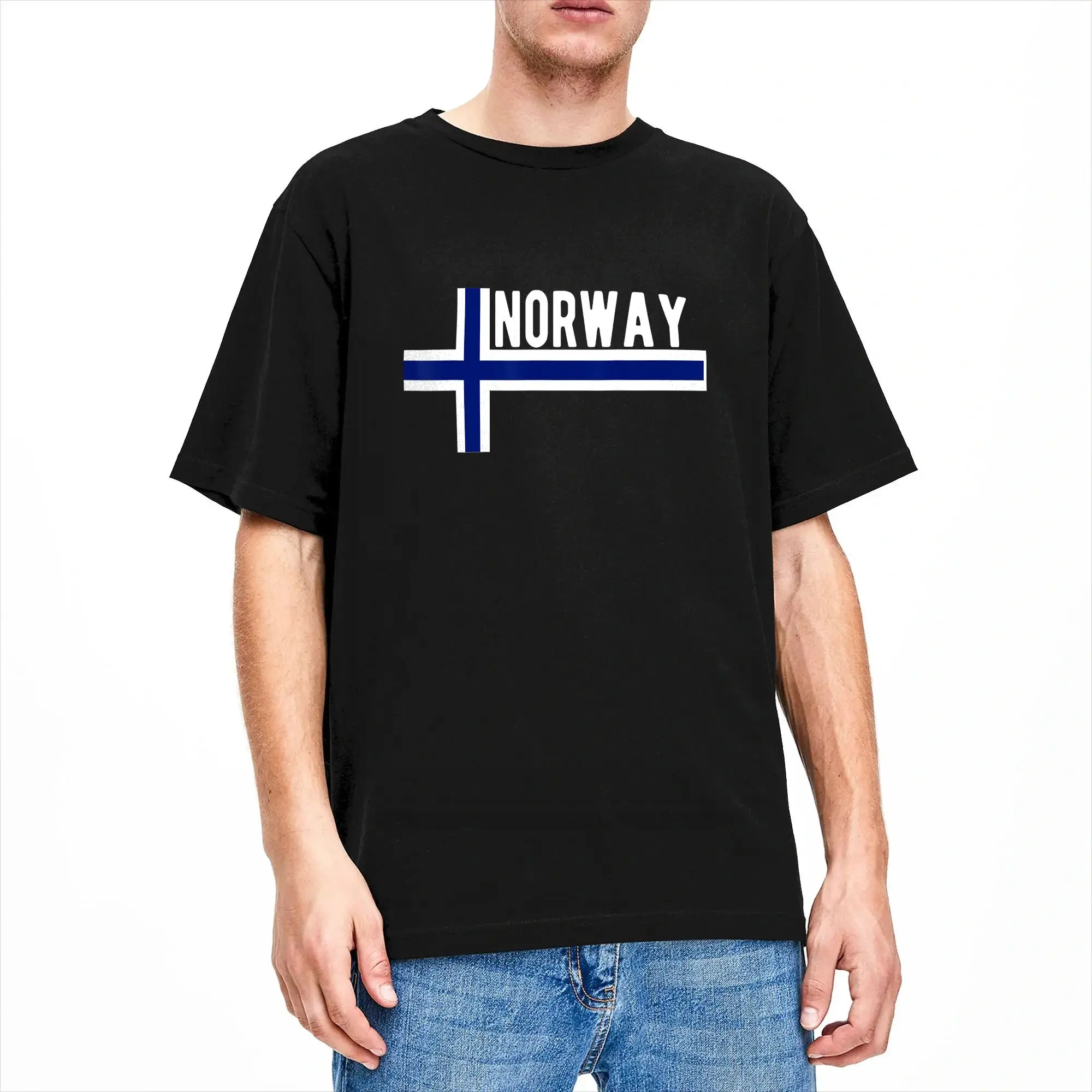 Norway Flag Norwegian Scandinavian Pride Norge T Shirt Summer  Pure Cotton T Shirts For Couple Novelty Custom DIY Tee Shirt
