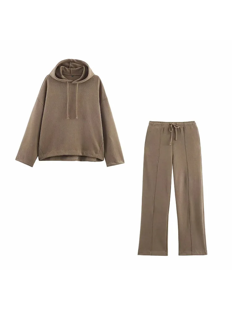 Pantaloni sportivi a maniche lunghe con cappuccio multiuso allentati girocollo da donna autunno inverno nuovo stile arrivi