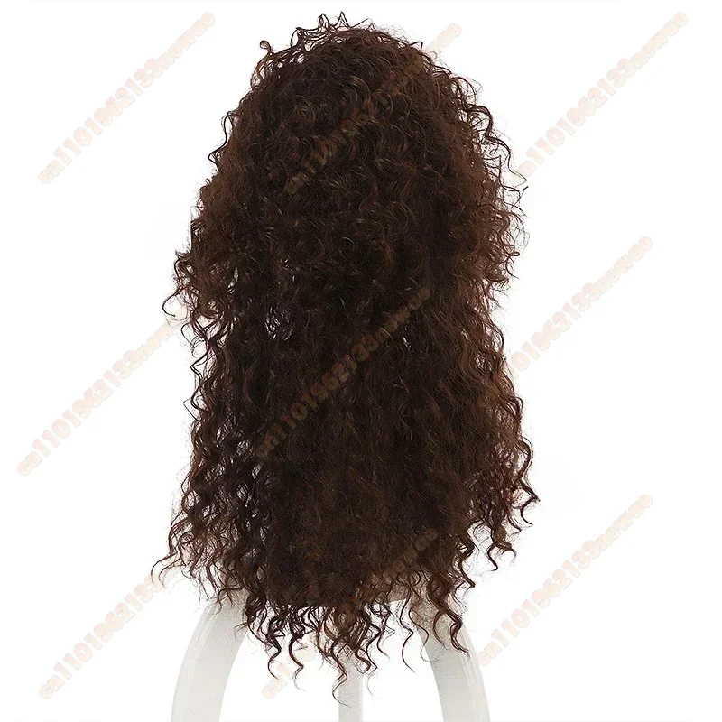 2025 película personaje Bellatrix Lestrange Disfraz largo marrón mezclado ondulado peluca Bellatrix peluca resistente al calor Cosplay disfraz peluca