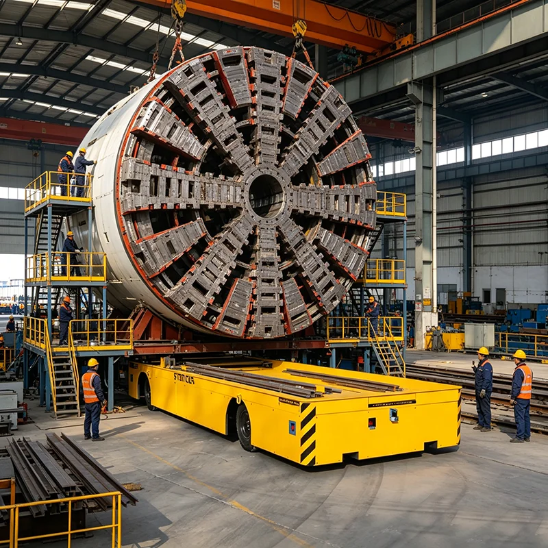 Customized Trackless Steel Plate Transfer Cart 25Ton Wireless Remote Control Battery Operated Warehouse Handling Flat Trolley