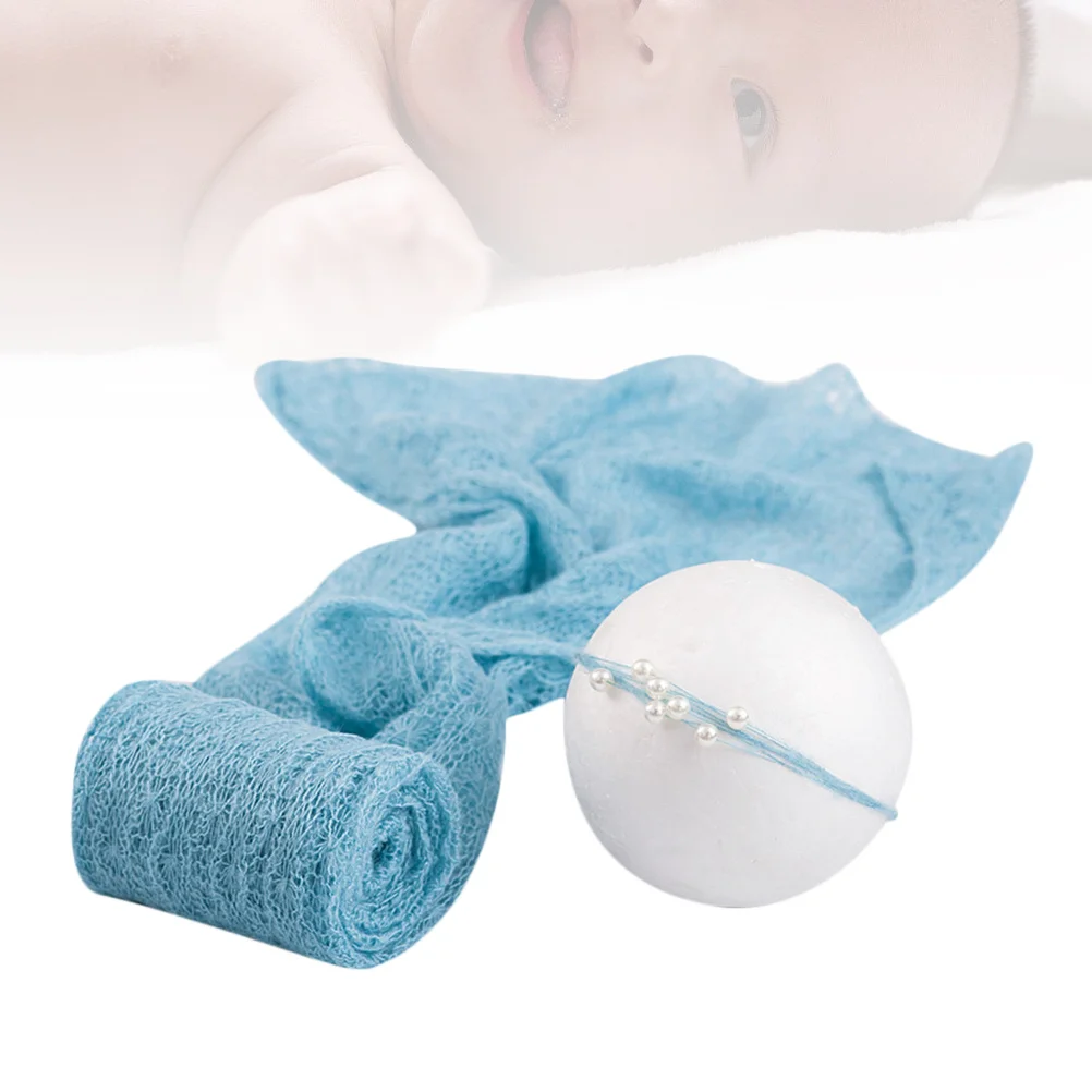 

Baby Wrap Swaddle Mohair Blue Newborn Photography Prop Infant Photo Headdress Set Baby Photo Props Infant Photography Props