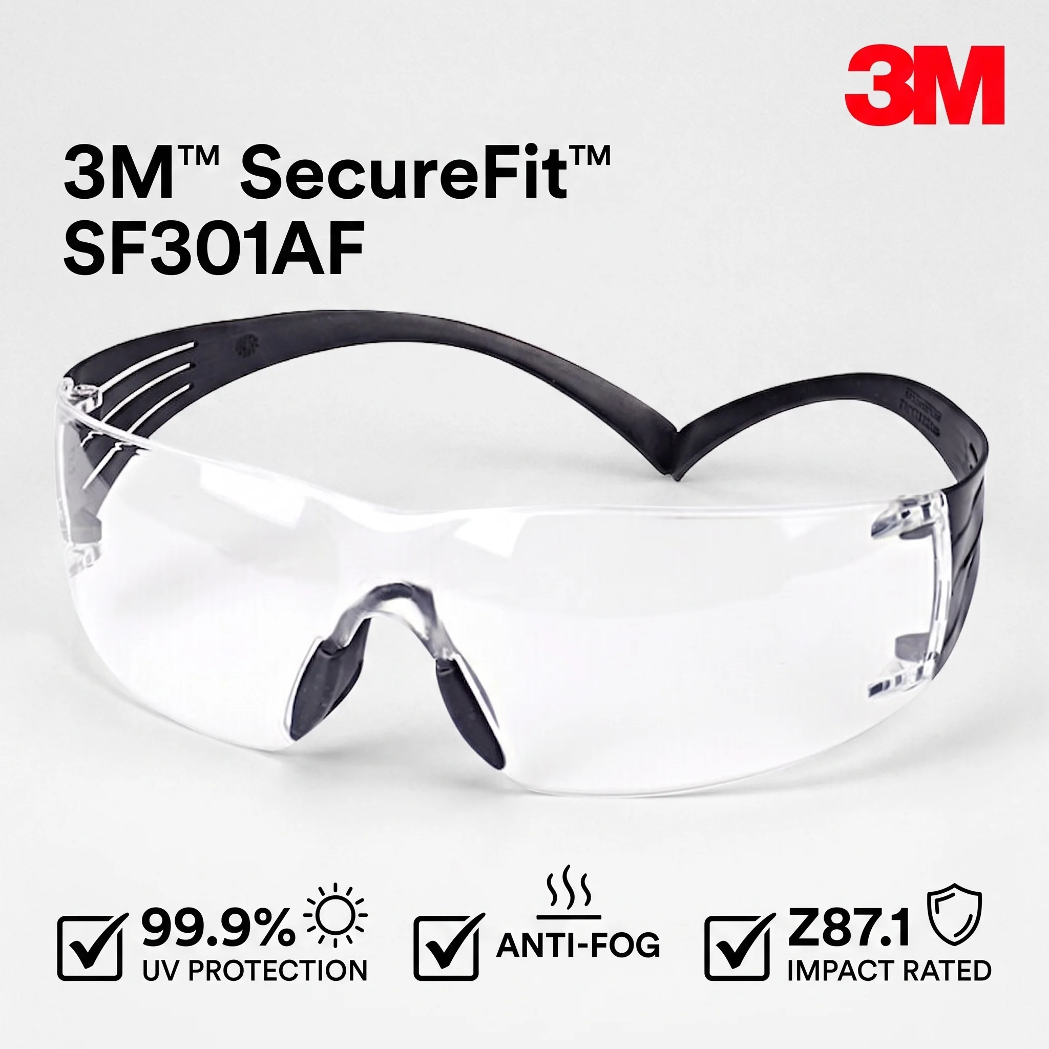 3M SF301AF Safety Glasses ANSI Z87.1 Clear Goggles Construction Work Glasses Protection Industrial PPE Lentes de Seguridad