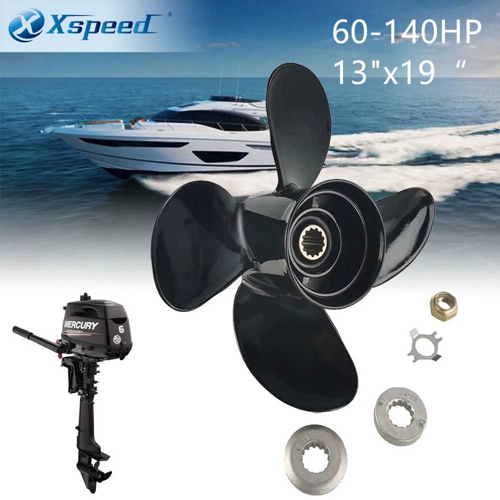 

Xspeed Propeller 4 Blade Propeller 13x19 Fit Suzuki Outboard DF70A DF80A DF90 DF100 DF115 DF140 15 Tooth Spline