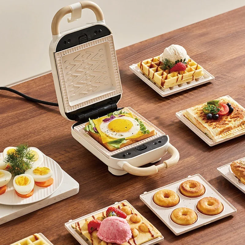 220V Electric Sandwich Machine Waffle Maker Toaster Multifunctional Breakfast Machine Takoyaki Pancake Donut Toast Press 600W