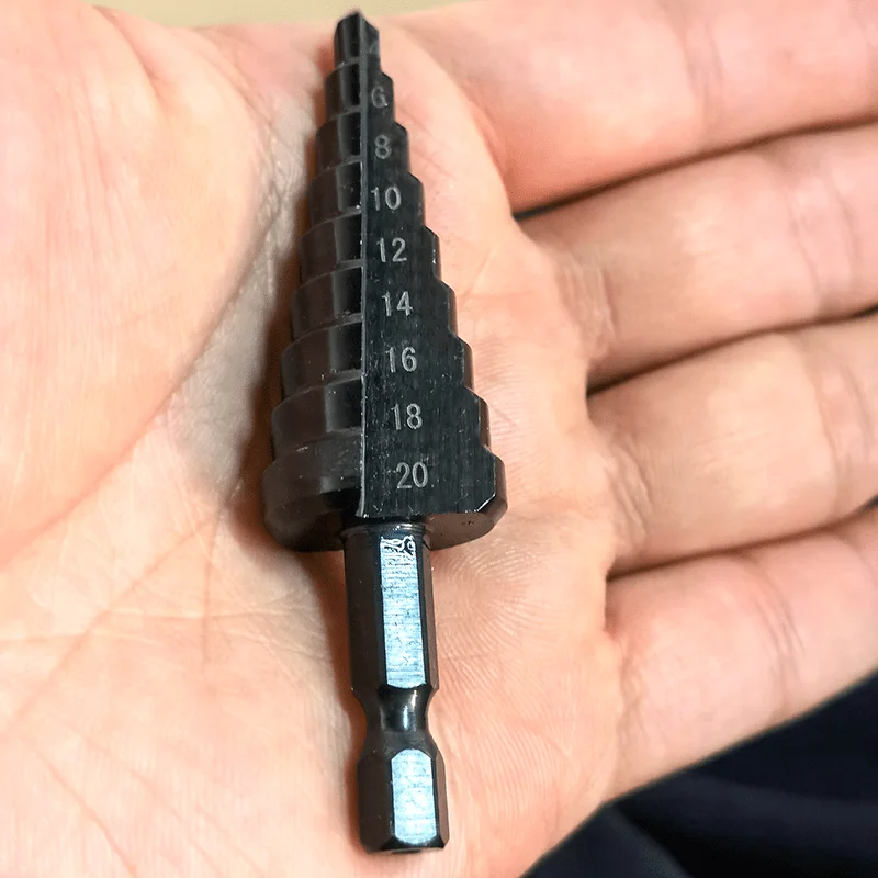 3Pcs HSS Straight Groove Step Drill Bit 3-12mm 4-12mm 4-20mm Nitride Black Hex Wood Metal Hole Cutter Core Drilling Tools Set