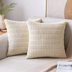 Corduroy Cushion Cover White Green Solid Color Pillowcase 45x45 Corduroy Covers Modern Pillow Home Decor for Sofa Living Room