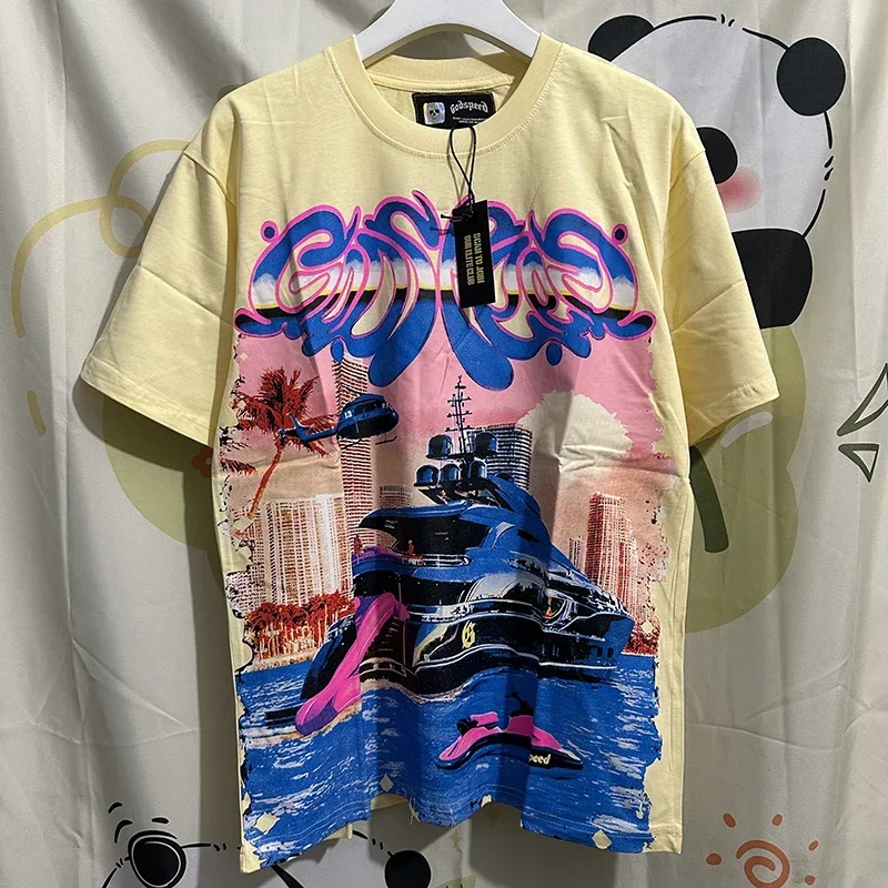 

2025 GOD SPEED Life's A Gamble Big Face Godspeed Men Women Short Sleeve Arrival Cotton Oversize O-Neck T-shirts