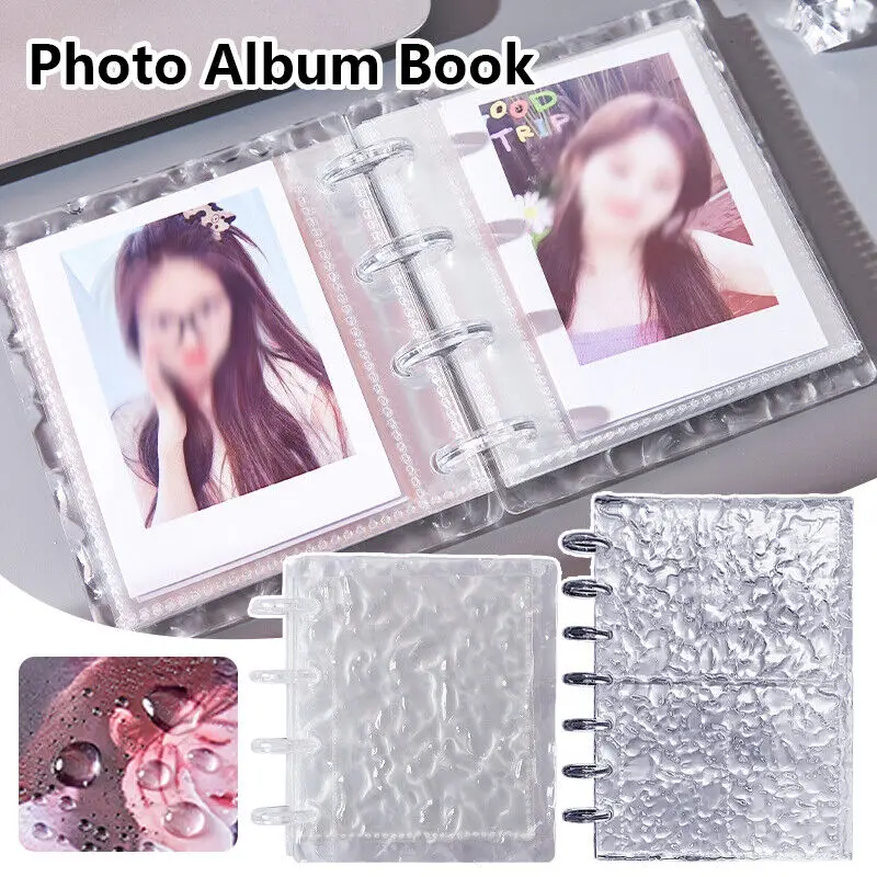 

1set Water Ripple Pattern Kpop Idol Cards Photo Album Binder with 20Pcs Inner Pages 1/4grid Photo Album Photocard Holder