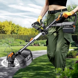 Electric Lawn Mower Small Household Weeding Machine Rechargeable Lawn Trimmer Lithium Battery Multifunctional Lawn Mower