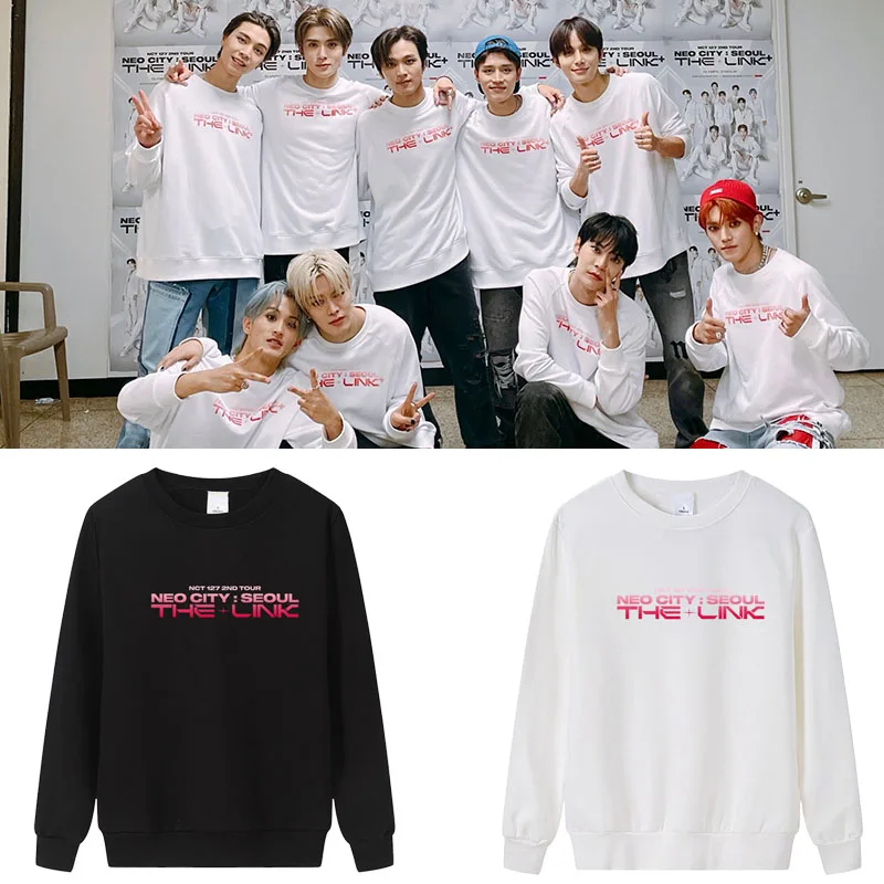 

Свитшот NCT27 Concert the LIN Crew Ne с круглым вырезом, худи с мультяшным принтом, для повседневной носки, с длинными рукавами, хлопок