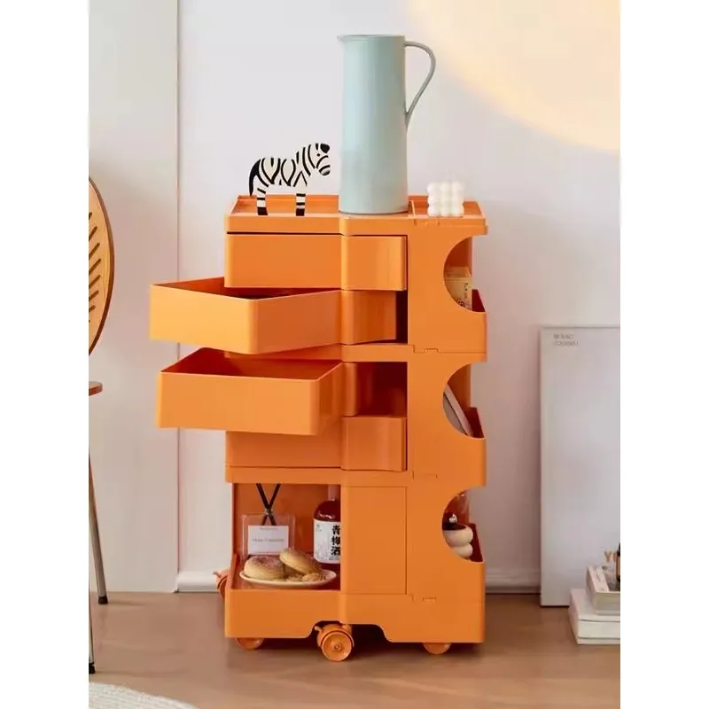 

Creative mobile trolley in bedside table, sofa side cabinet, Nordic snack storage cabinet, household simple storage cabinet