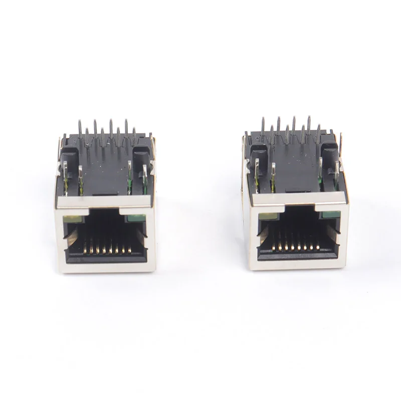 Shielded RJ45 Connector 8P8C with Green/Yellow LED And Magnetics 10/100BASE-TX Modular Jack for POE Switch/Panel