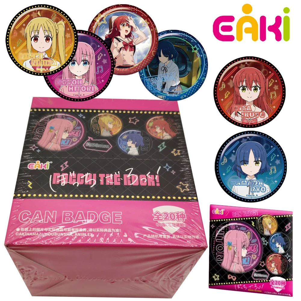 

Original EAKI Bocchi The Rock! Round Double Flash Badges Brooches Backpack Clothes Accessories Hat Decoration Funny Girls Gifts
