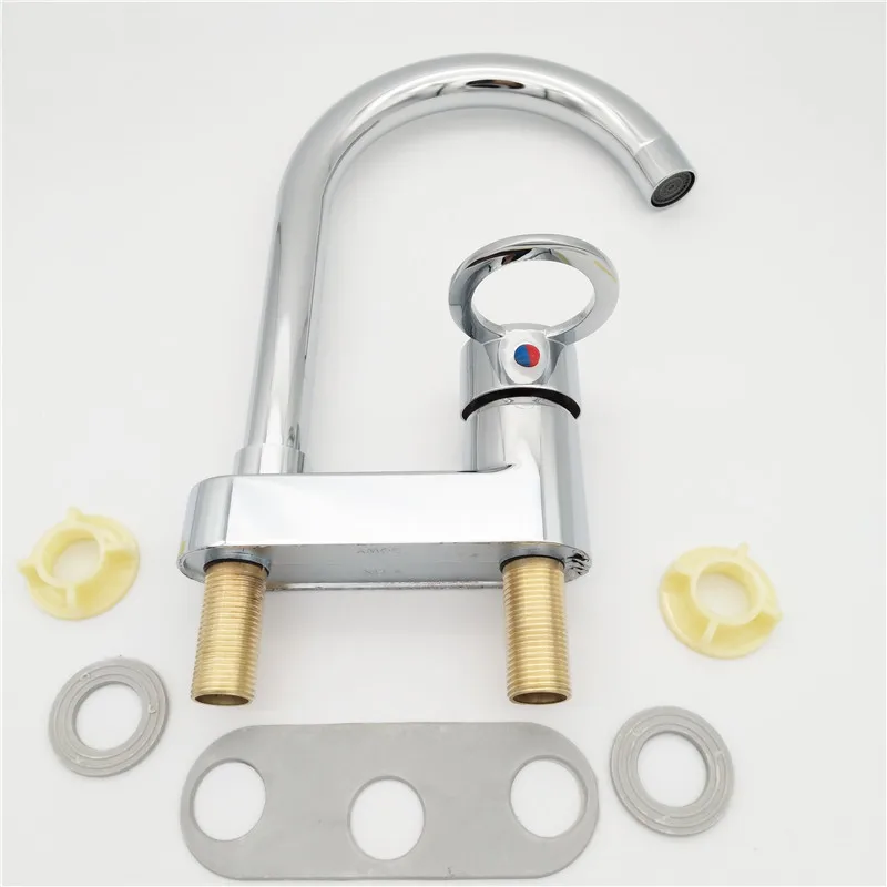 Vidric Korean plate basin two hole faucet, bathroom wash basin hot and cold mixing faucet, basin mixer tap