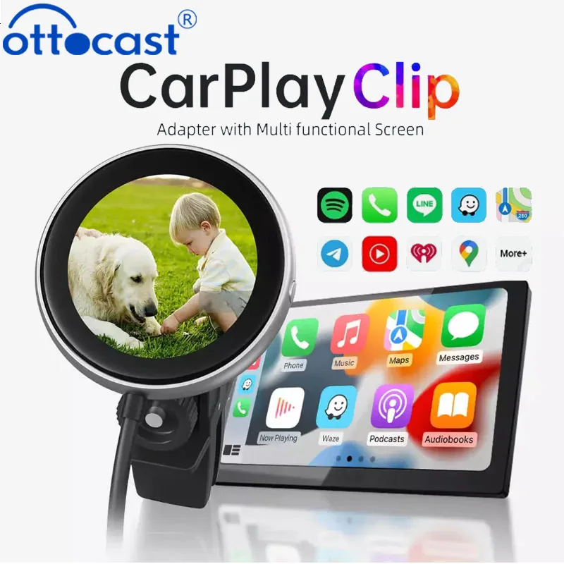 

Ottocast 2024 CarPlay Clip Wireless CarPlay Adapter built in Air Freshener Multi-function Car Accessories for Audi Benz VW Ford