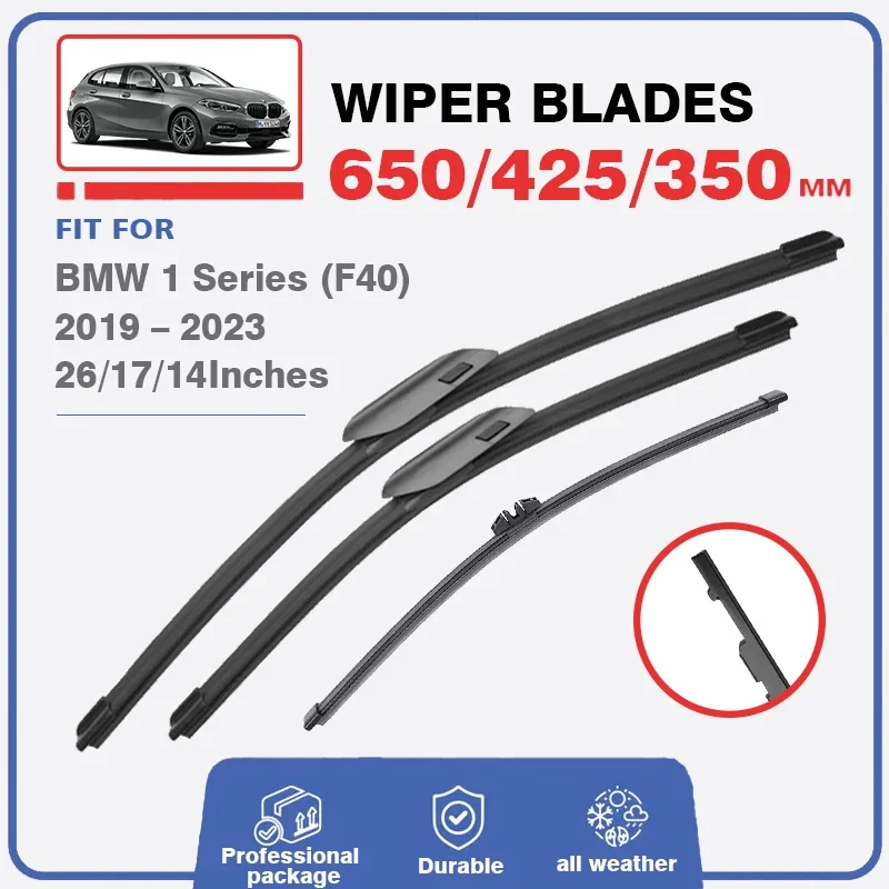 Wiper Blades For BMW 1 Series F40 2019 2020 2021 2022 2023 Front Rear Windshield Windscreen Brushes Window Auto Car Accessories