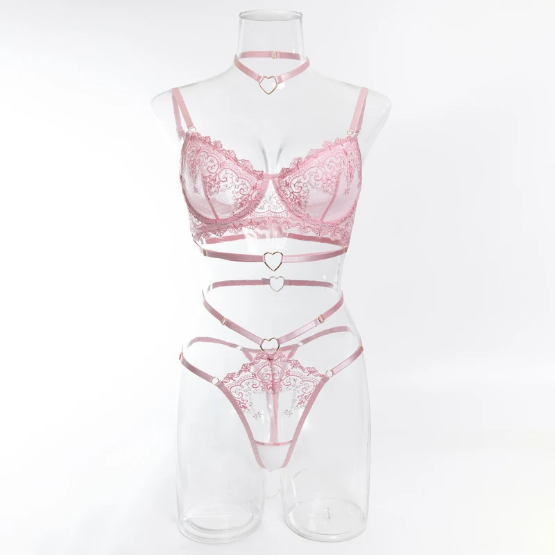 

Bikini lace ultra-thin breathable bra with push-up effect, sexy embroidered lingerie set, swimsuit
