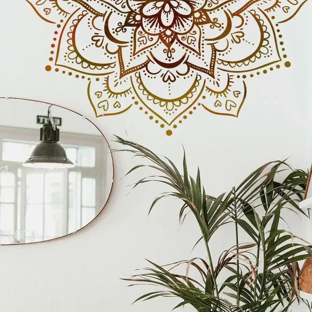 

Lotus Flower Wall Sticker Mandala Wall Decals Yoga Studio Decals Self-Sticker Wall Sticker Living Room Porch Home Decoration