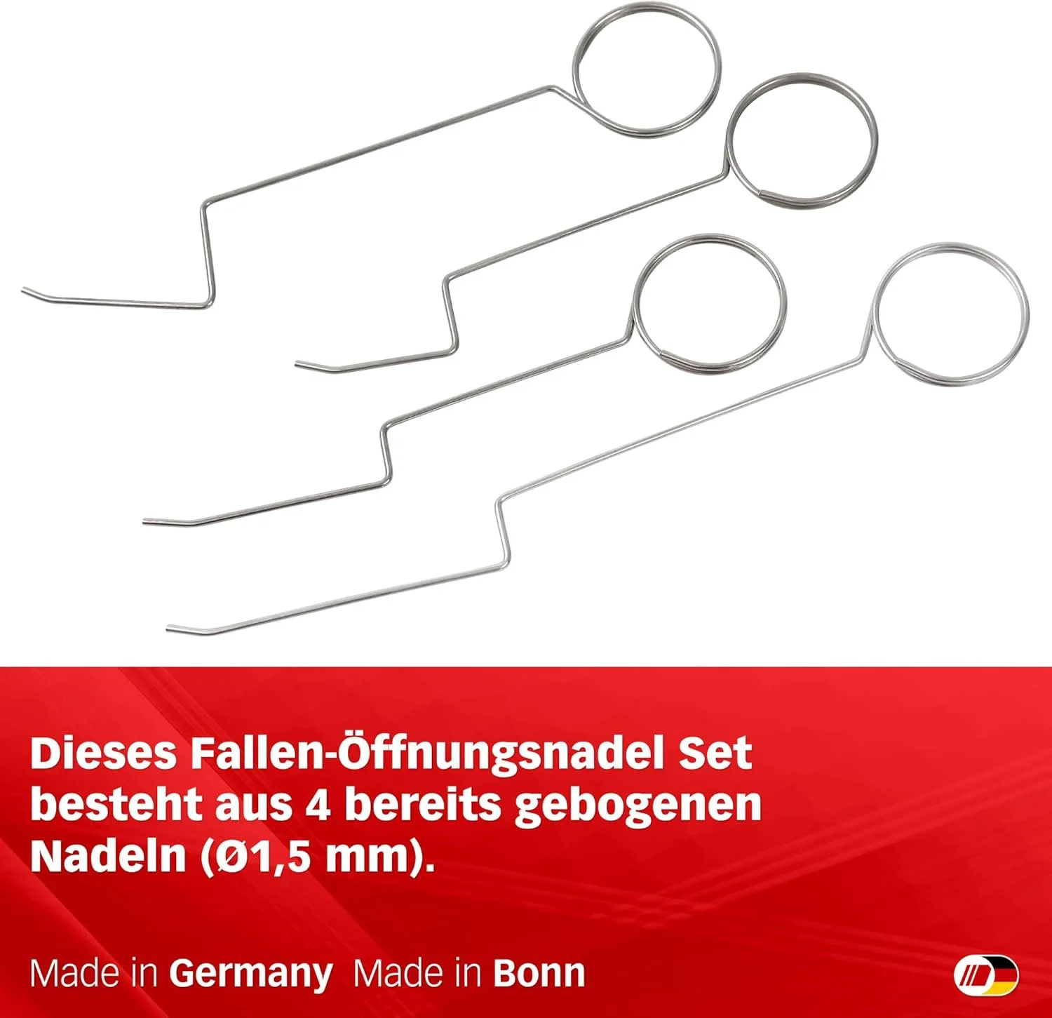 4-teiliges hochwertiges Schlosserwerkzeug-Set mit Haken, geeignet für Anfänger zum Üben von Schlosserarbeiten, Demontage und Öffnen von Schlössern.