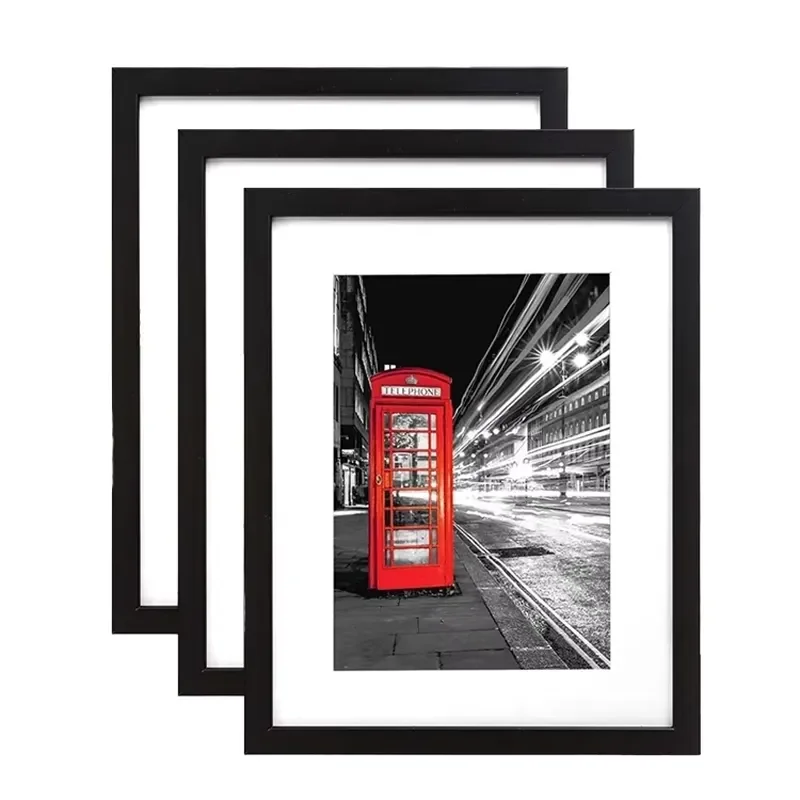 for  Customized Plastic A3 Black and White Wall Mounted Photo Frame PVC Suitable  Poster Photos A4 Simple Desktop Display