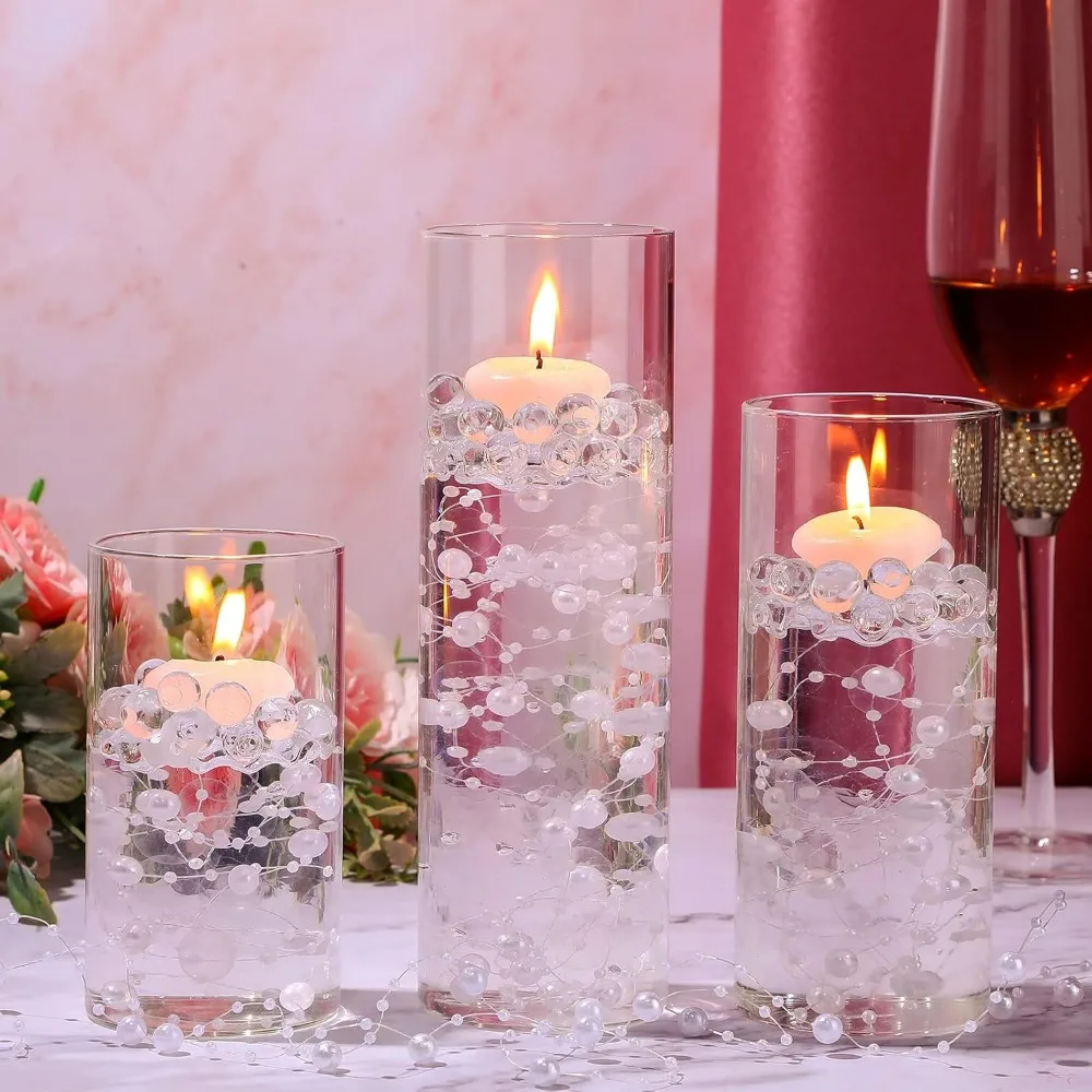 Glass Cylinder Vases Clear Glass Flowers Vase Decorative Floating Candles Holders T, Vase