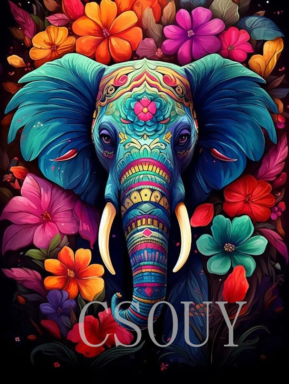 

Elephant 100% Crystal Fairy Dust Full Square Diy Diamond Painting 5D Embroidery Mosaic Home Needlework Full Painting Rhinestones