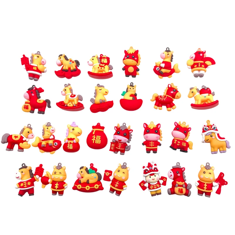 10 قطعة 2026 السنة الجديدة الحصان المفاتيح قلادة لطيف المهر Charms المعلقات لصنع المجوهرات المفاتيح DIY بها بنفسك اكسسوارات لوازم #5