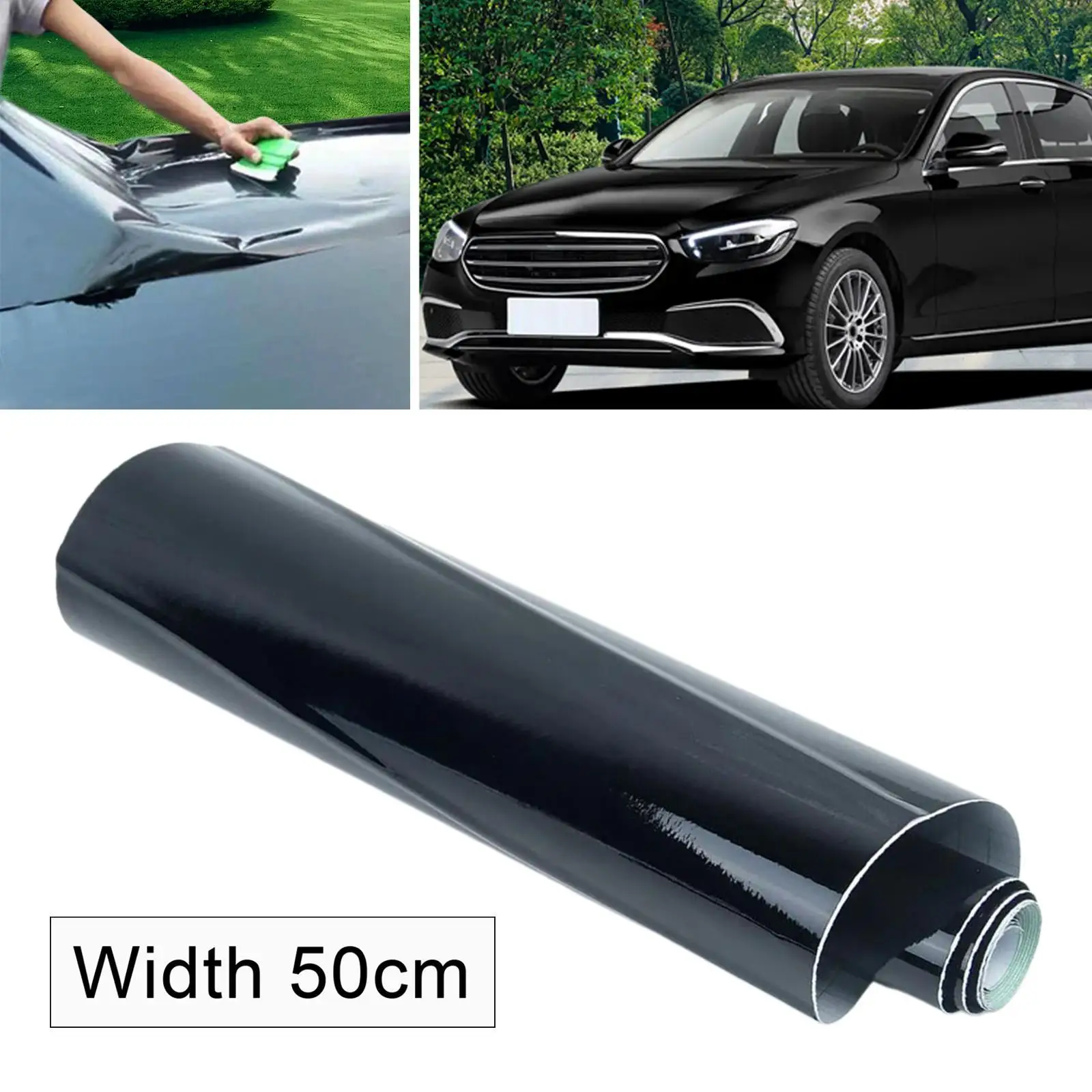 

Generic Vinyl Wrap 1.52M Accessories Removable PVC Black Car Exterior Decals