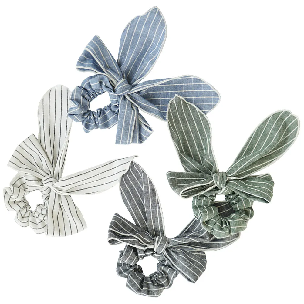 

4Pcs Long Hair Ropes Stylish Bowknot Scrunchies Easy Match Outfits Everyday Wear Gift Female Friends Colleagues