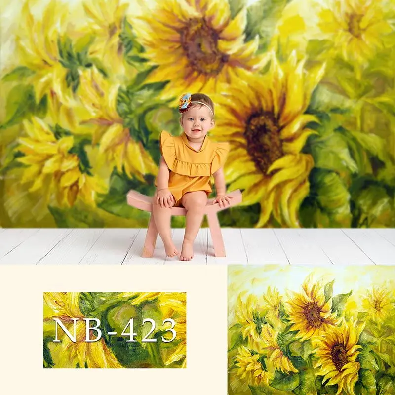 

Mocsicka Sunflower Backdrops Newborn Boy or Girl Bokeh Background Baby Shower Decorations Photo Photocall Background Props