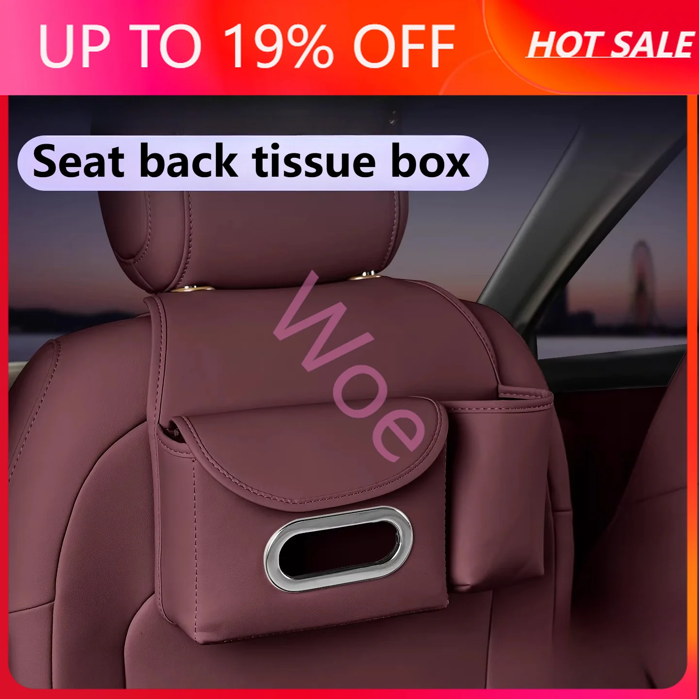 Car Accessories Seat Backrest Tissue Box Water Cup Storage Box Leather Multifunctional Car Interior Supplies for NIO Firefly