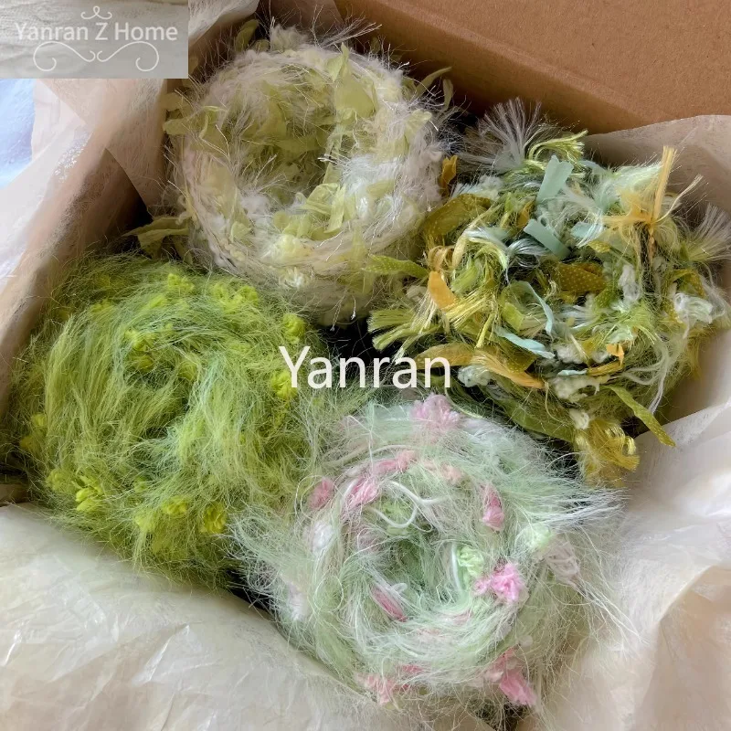 Fil mixte vert à la main, 4 pièces, 200 g/sac, câblage de couleur multi-brins, tissage mixte, bandeau au Crochet, écharpe, sac, fil de décoration