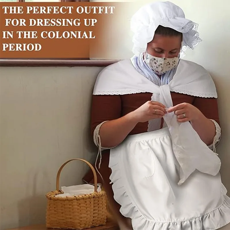 

Japanese French Maid Costume Frilly Apron with Bow Lightweight Perfect for Waitress Role Play