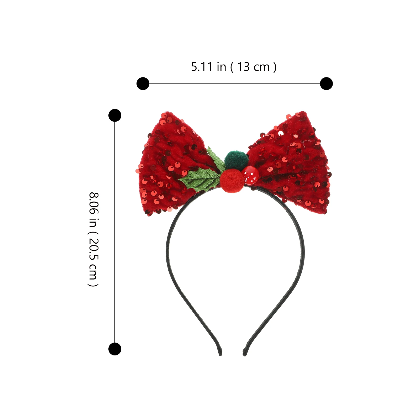 

Sequin Red Bow Headband Headbands Clothing Christmas Hair Accessories for Girls Woman