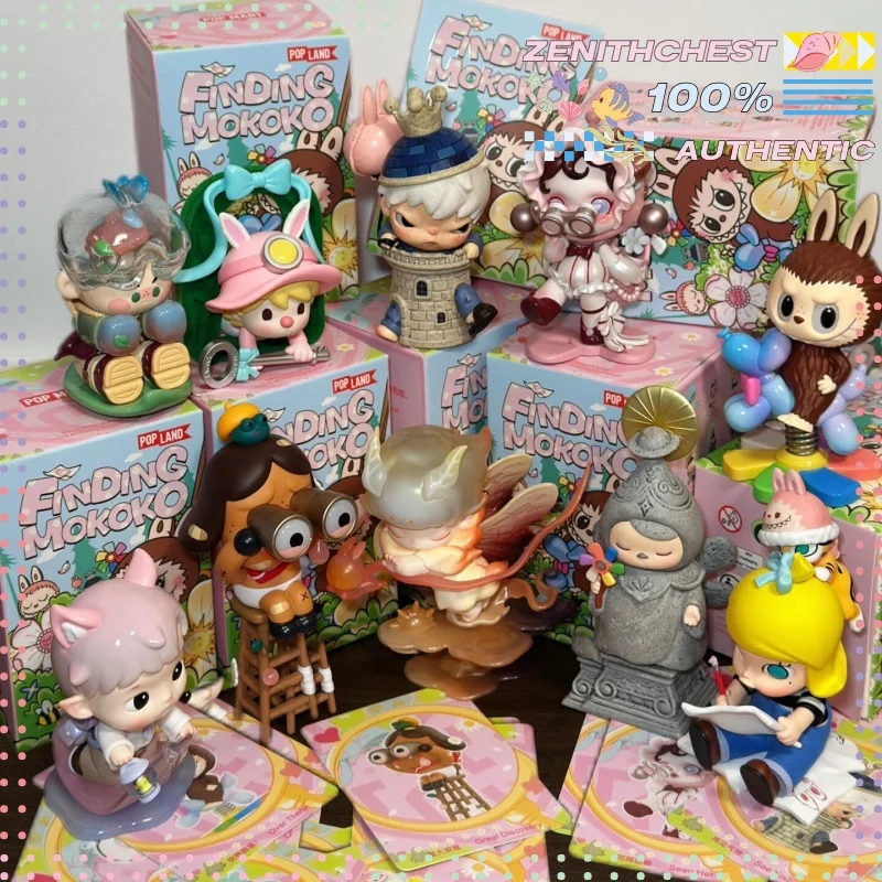 

Подлинная серия POP MART Finding Mokoko, глухая коробка, очаровательные фигурки героев для домашнего офиса, детей, модный специальный подарок, декор для рабочего стола