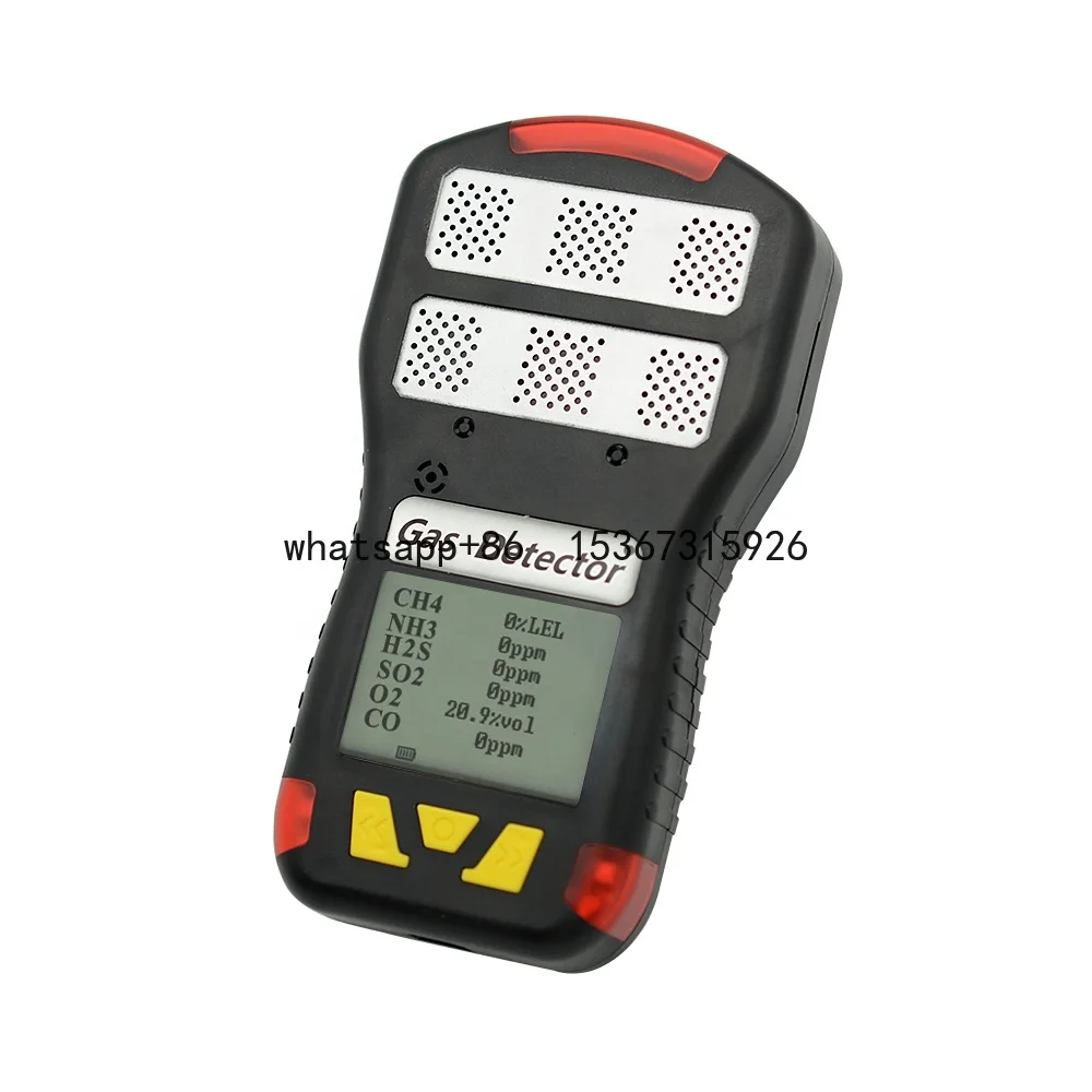 New Portable 5 gas analyzer multi function CO O2 H2S CO2 CH4 gas detector