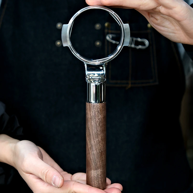 

Bottomless Portafilter Espresso Accessories Coffee Filterholder Wood Handle HANDLE FILTERHOLDERS for E61group,lamarzocco