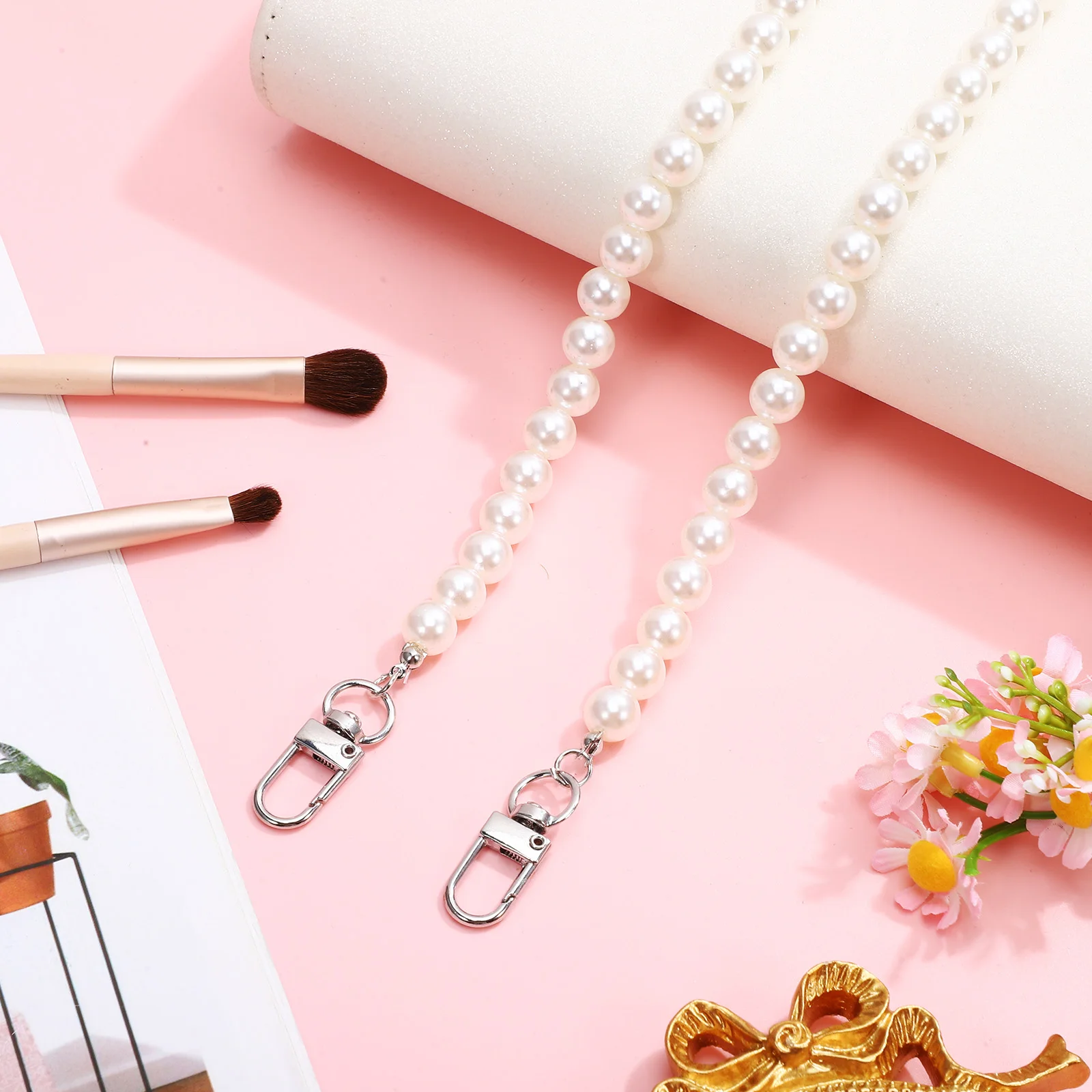 2 قطعة ريترو عالية الجودة المعادن الشرير الهيب هوب السراويل ملحق للسراويل اللؤلؤ سلسلة الجينز السراويل اللؤلؤ الخصر سلسلة #4