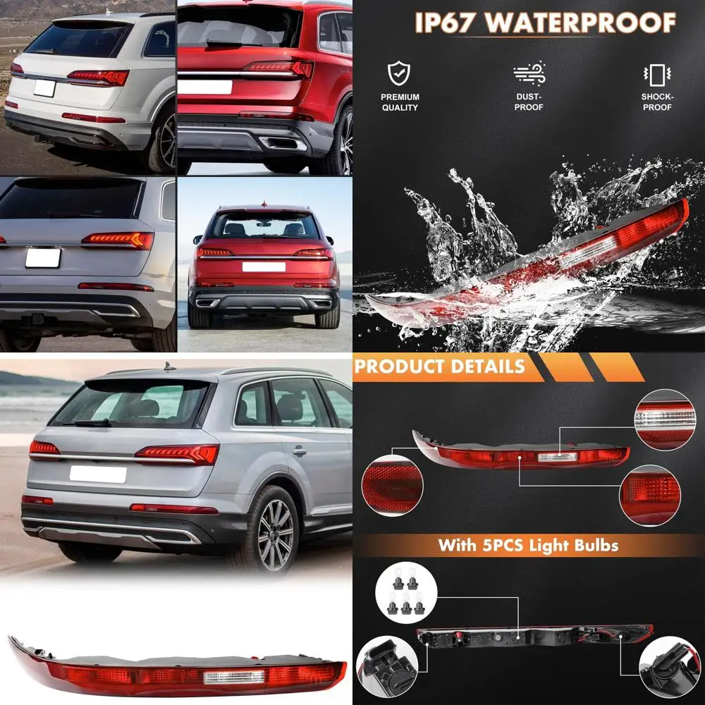 

Audi Q7 2016-2022 Right Passenger Side Rear Bumper Reflector, Tail Light & Fog Lamp Replacement for 4M0945096A