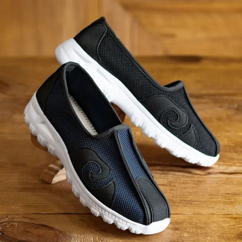 summer chinese style taoist priest kungfu shoes tai chi wu dang martial art sneaker antiskid men casual morning exercise shoes