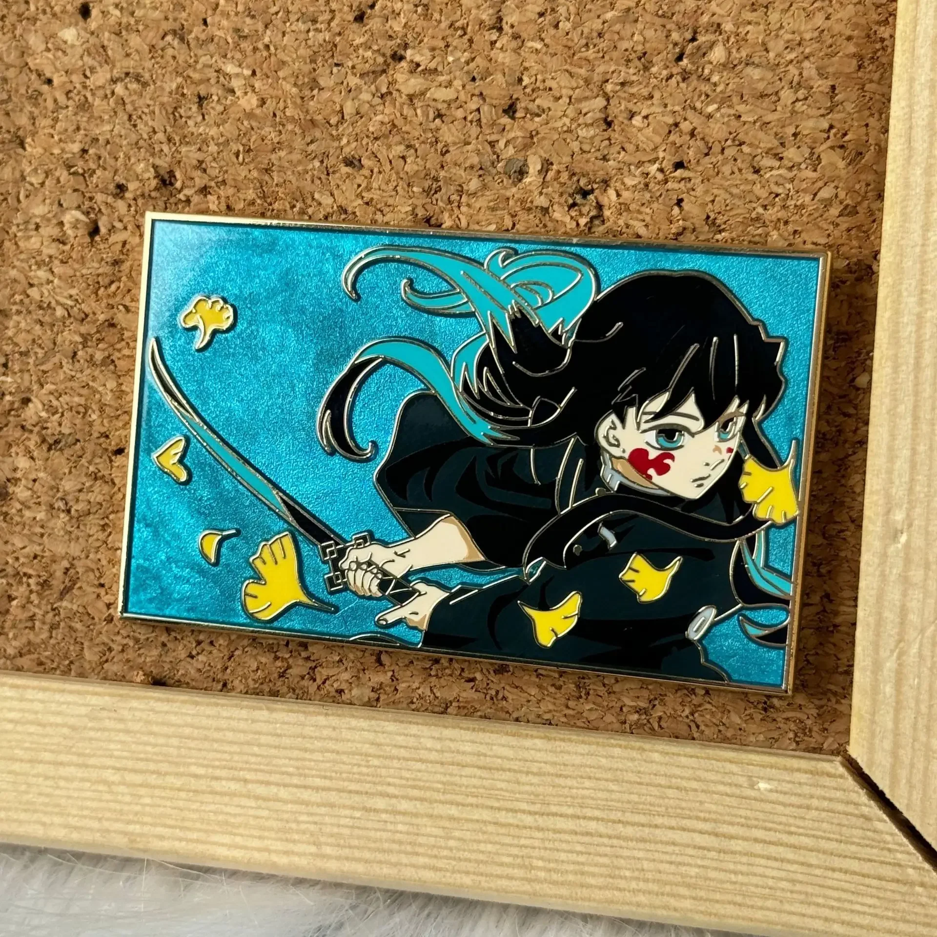 Tokitou Muichirou Badges Pendant Anime Demon Slayer Pins Kimetsu No Yaiba Brooches for Backpack Bag Clothing Lapel Cosplay Toys