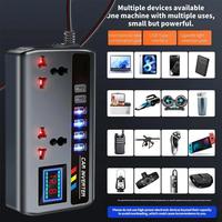 8 Ports Sockets DC 12V/24V to AC 220V Converter ON/OFF Switch USB/PD/Type-C Chargers QC 3.0 Power Adapter 200W Car Inverter