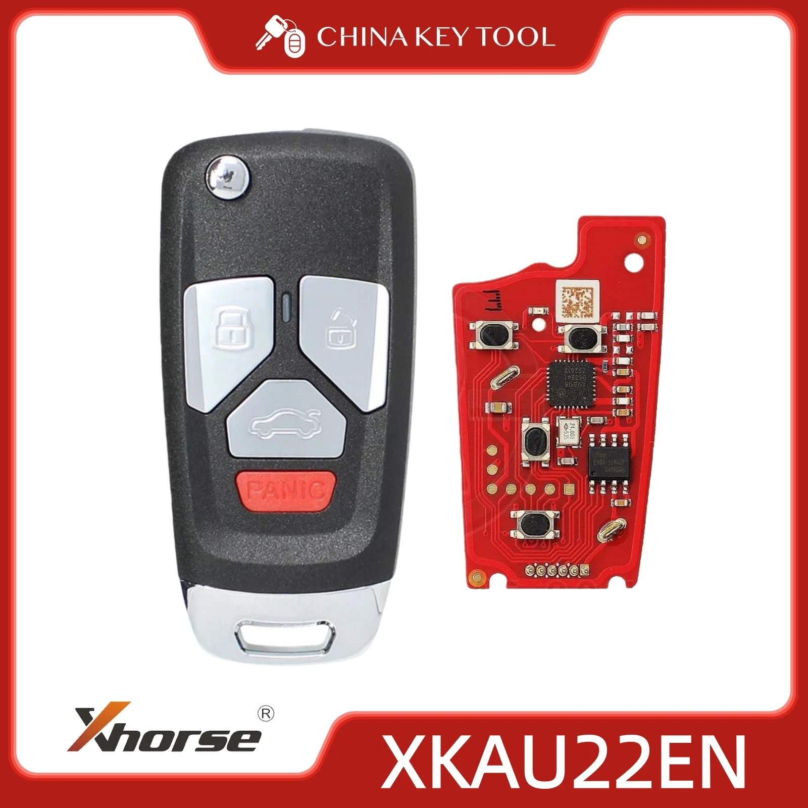 

Xhorse VVDI Key Tool Проволочный откидной дистанционный ключ 3 + 1 кнопки для Audi Style XKAU22EN Универсальный дистанционный ключ