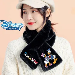 Kawaii Disney Scarf Mickey Mouse Donald Duck Minnie Cartoon Anime Plush Scarves Winter Warm Outdoors Windproof Kid Birthday Gift